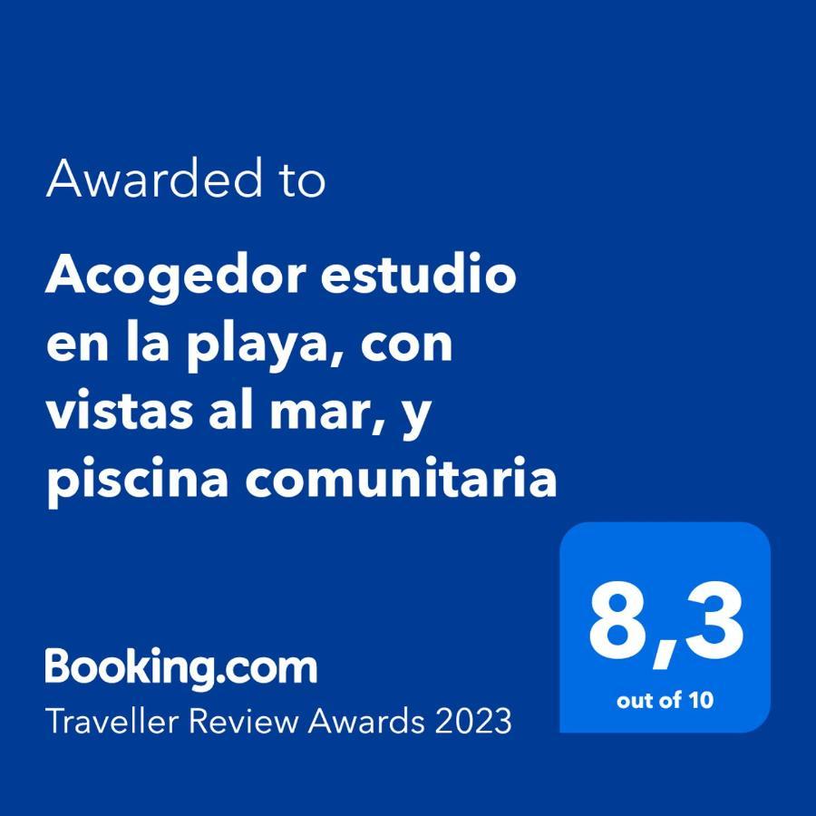 Acogedor estudio en la playa, con vistas al mar, y piscina comunitaria Sant Salvador Exterior foto